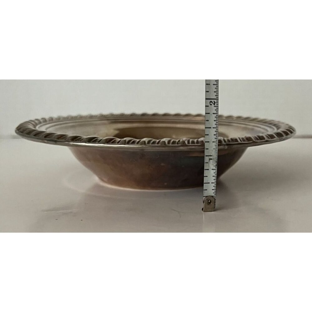 Vintage Wm. Rogers Silverplate Small Candy Bowl Dish Rope Edge Design - Picture 8 of 10